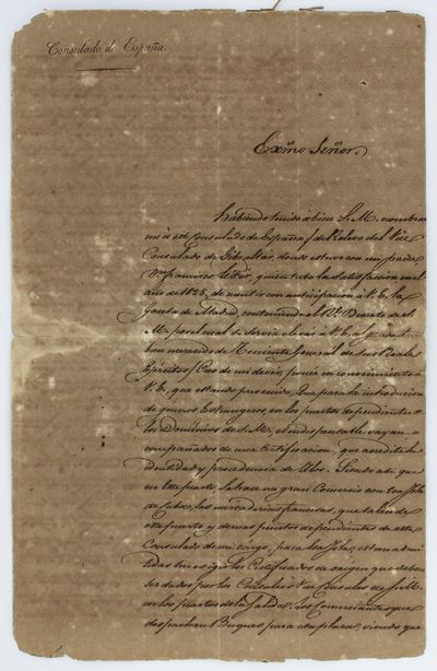[Manuscript Letter, Signed, from the Spanish Consulate in Gibraltar to the Governor General of Cuba Discussing Cargo and Shipping]