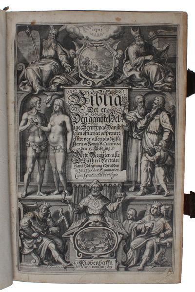 Biblia Det er Den gantske Hellige Scrifft paa Danske igien offuerseet oc Prentet effter vor allernaadigste Herris oc Kongis K. Christian den IV. Befaling. Mett Register/ alle D. Lutheri Fortaler ghans Udledning i Brædden oc Viti Theodori Summarier. Cu... - [THE MAGNIFICENT CHRISTIAN IV FOLIO BIBLE] (photo 6)