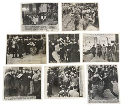 Telephone Workers on Strike from Bell System Photo Archive Showing Picketing, Scuffles with Police, and Labor Voting, November 1950