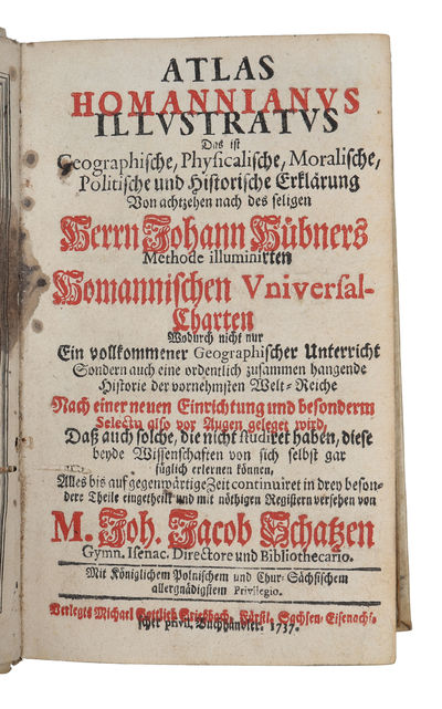 Atlas homannianus illustratus, Das ist: Geographische, Physicalische, Moralische, Politische und Historische Erklärung. 3 vols. (photo 6)
