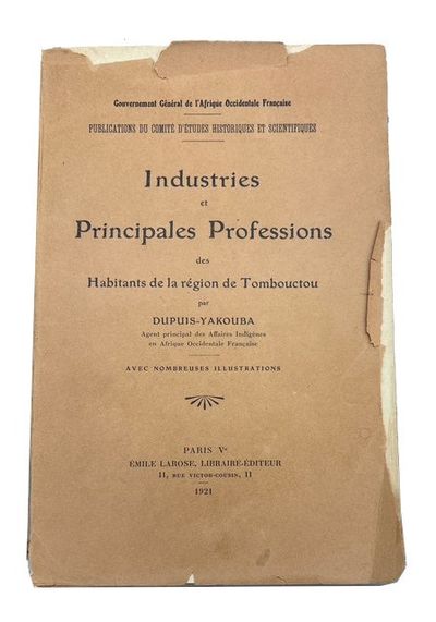 Industries et Principales Professions des Habitants de la Region de Tombouctou