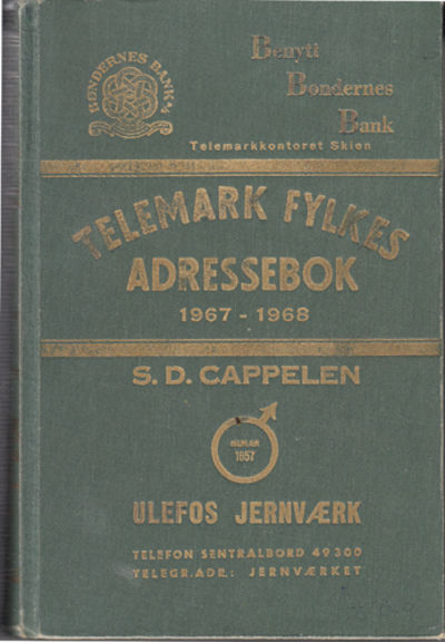 TELEMARK FYLKES ADRESSEBOK MED SKATTELIKNINGER.…