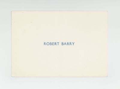 Exhibition postcard: Robert Barry (4-27 February 1974)