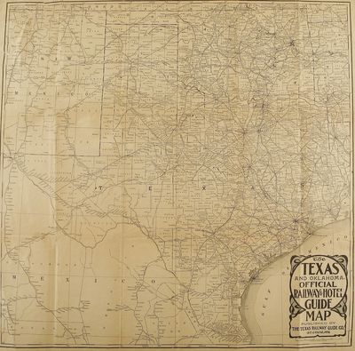 [TEXANA]. The Texas and Oklahoma Official Railway & Hotel Guide Map, WITH THE RARE BOOKLET