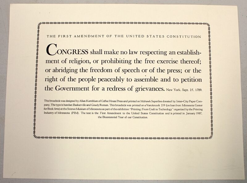 The First Amendment of the United States Constitut