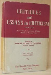 Critiques and Essays in Criticism,1920-1948…