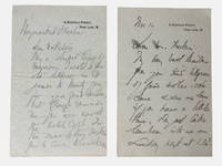 Two autograph letters from actress and manager Gertrude Kingston dated c1898 Haymarket Theatre