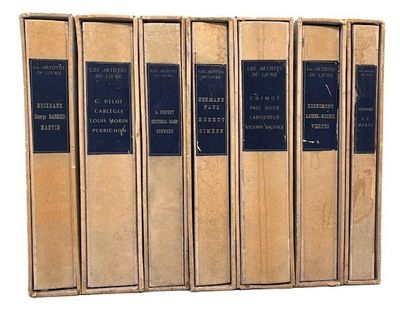 Les Artistes du Livre. 22 (of 24) volumes. Includes exemplaires: No.1 Carlegle; No 2 Charles Martin; No. 3 Joseph Hemard; No. 4 Laboureur; No 5 Hermann; No. 6 Brissaud; No. 7 Meheut; No. 8; Sauvage; No. 9 Dignimont; No. 10 Barbier; No. 11 Lobel-Riche; No. 12 Marty; No. 13 Belot; No. 14 Brouet; No. 15 Simeon; No. 16 Berthold-Mahn; No. 17 Vertes; No. 18 Morin; No. 19 Bonnard; No. 20 Chimot; No. 22 Paul Jouve; and No.24 Perichon