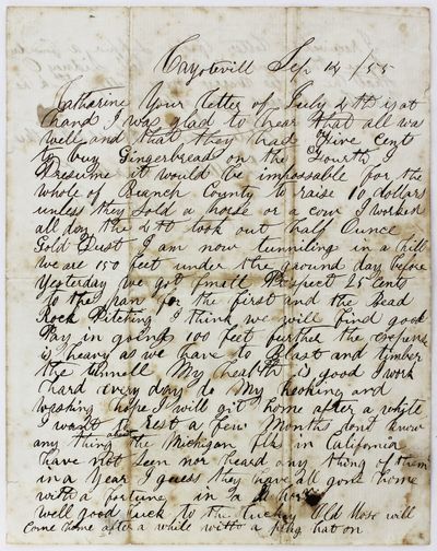 [Letter Written by a Miner from the California Gold Fields]
