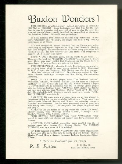 [Small broadside]: The Buxton Wonders