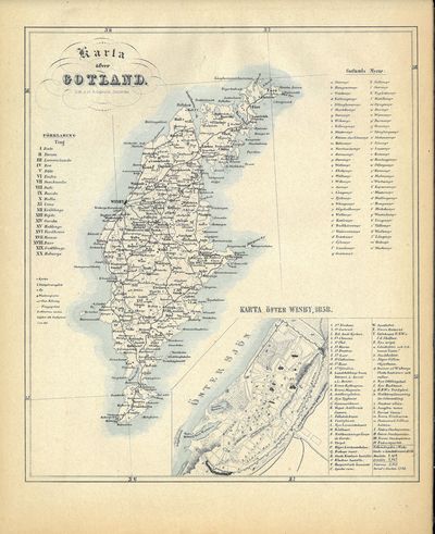 Gotland och Wisby i Taflot. Tjugo originalteckningar af P. A. Säve, lithografierade i Em. Bärentzen s & Comp. Lithografiska Institut i Köpenhamn., jemte en karta öfver Gotland och Plan af Wisby, samt beskrifvande text af (...). (photo 4)