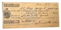 Promissory Note payable to Republican Convention for $50 dated Dec. 19th, 1872 and payable March '73 with 10% anuual interest and all costs and collection fees if not paid at maturity