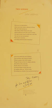 Two Scenes (Inscribed Poetry Broadside) de Ashbery, John - 2006