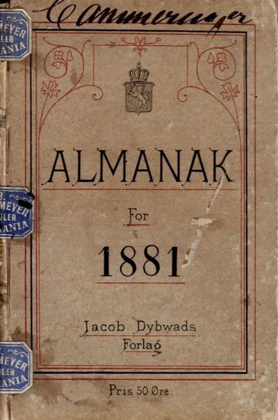 Almanak for aaret efter Christi fødsel 1881. Den…