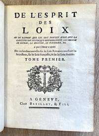 DE L'ESPRIT DES LOIS - 1748 by Montesquieu | 1748 | Barillot