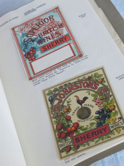 Vine Products Ltd. Schedule Showing Specimens of a Number of British Sherry Labels with Details of Origin and Dates of Commencement of Usage in the United Kingdom
