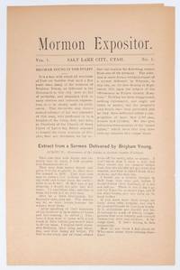 Mormon Expositor: vol. 1, no.1