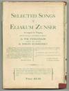 Selected Songs of Eliakum Zunser