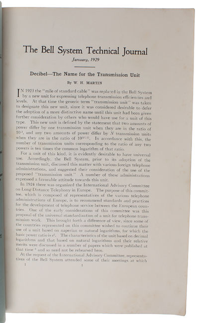 Decibel - The Name for the Transmission Unit. - [COINING THE WORD "DECIBEL"] (photo 2)