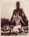 JOSEPHINE BAKER [ca. 1927] Iconic tiger rug oversized French photo