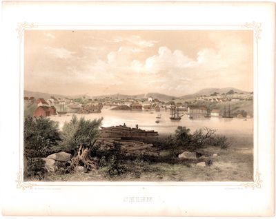 Litografi av “Skien”. Efter A. W. Boesen. Hentet…