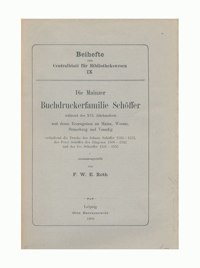 Die Mainzer Buchdruckerfamilie Schöffer während…