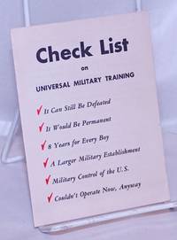image of Check List on Universal Military Training