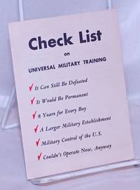 Check List on Universal Military Training