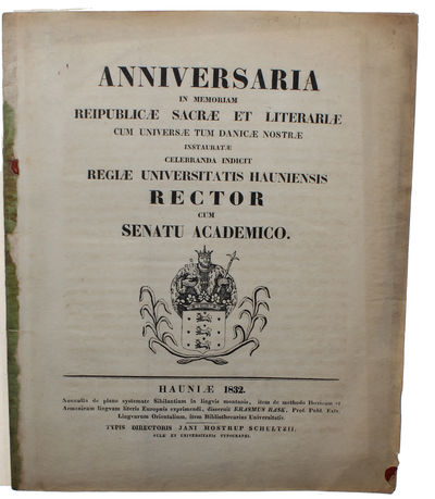 Nonnulla de pleno systemate Sibilantium in lingvis montanis, item de methodo Ibericam et Armenicam lingvam literis Europæis experimendi, disseruit Erasmus Rask. (photo 2)