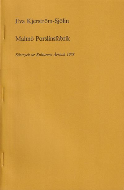 Malmö porslinsfabrik [= rubrik].