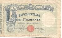 image of Italy 50 Lire Banknote (22 April 1930) Pick # GOOD Condition