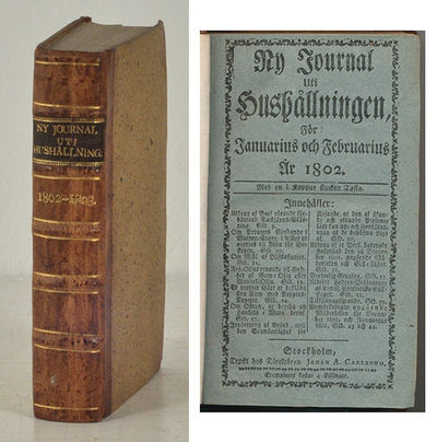 Ny journal uti hushållningen. 1802-1803.