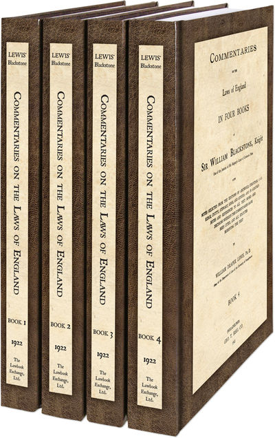 Commentaries on the Laws of England in Four Books, With Notes..