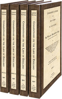 Commentaries on the Laws of England in Four Books, With Notes..