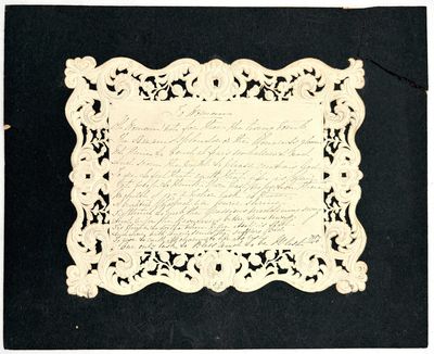 To Woman" -- 1857 Manuscript Poem on Embossed Card