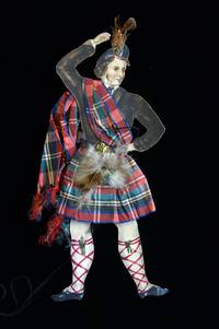 Fine 12" Watercolor Dressed Scotsman with Articulated Legs
