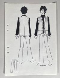 [Signerad originalskiss föreställande man i väst och glasögon].