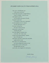 Splashed With Eau De Philospher King (Signed Broadside)