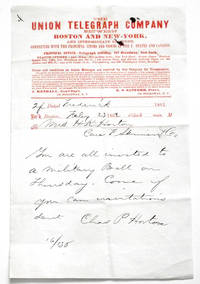 American Civil War Related Telegram 1862 by Charles P. Horton American Civil War Soldier - 1862