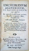 Encheiridium anatomicum, et pathologicum, in quo ex naturali constitutione partium . .