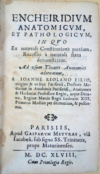 Encheiridium anatomicum, et pathologicum, in quo ex naturali constitutione partium . .