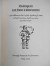 Shakespeare and Some Commentators; An Address to the English Speaking Union at San Francisco, April 25, 1933, by Oscar Sutro