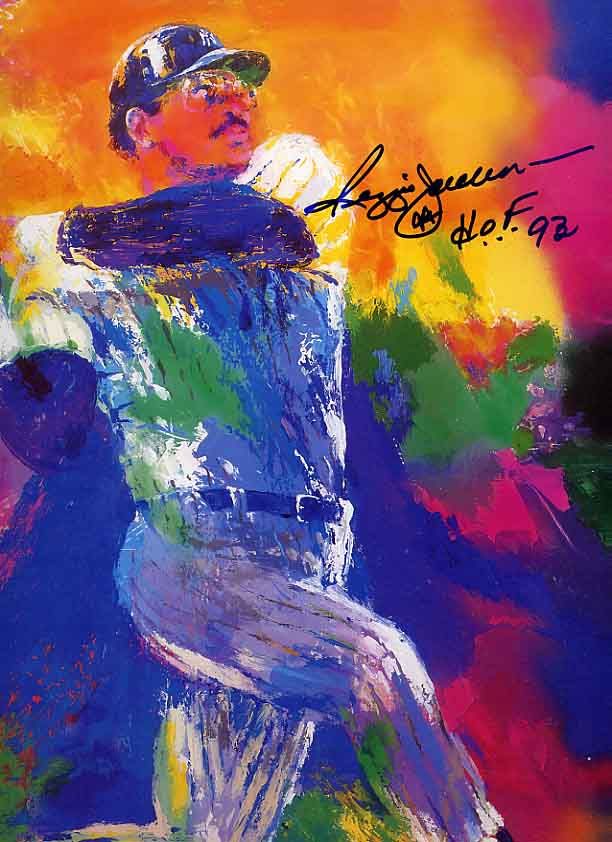 Reggie Jackson Hall Of Fame Day Signed Poster by LeRoy