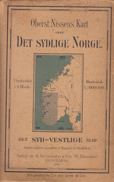 Oberst Nissens kart over det sydlige Norge.…