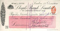 image of Autographed check from Shackleton fom his Imperial Trans-Antarctic Expedition, signed by Shackleton