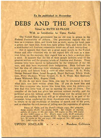 TO BE PUBLISHED IN NOVEMBER DEBS AND THE POETS ... by Upton Sinclair - 1920 - from William Reese Company - Literature ABAA-ILAB (SKU: WRCLIT68291)