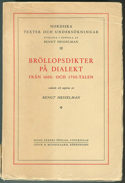 Bröllopsdikter på dialekt, och några andra…