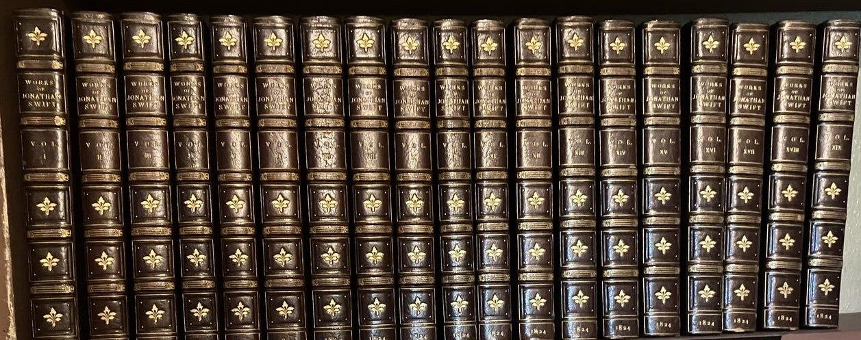 THE WORKS OF JONATHAN SWIFT: IN 19 LEATHER-BOUND V
