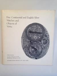 Fine Continental and English Silver Watches and Objects of Vertu. Sotheby Sale 3837.