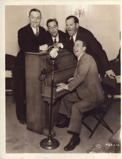 LAUREL & HARDY, BUSTER KEATON and JIMMY DURANTE AT PLAY [ca. 1932] Photo